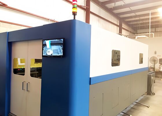 Máquina de corte a laser de fibra de alta potência totalmente fechada com mesa de troca 3KW-20KW